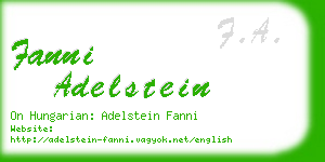 fanni adelstein business card